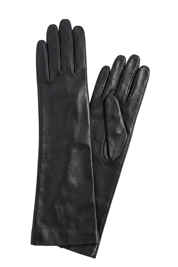 Ivy Women's Extra Long Leather Gloves - Black