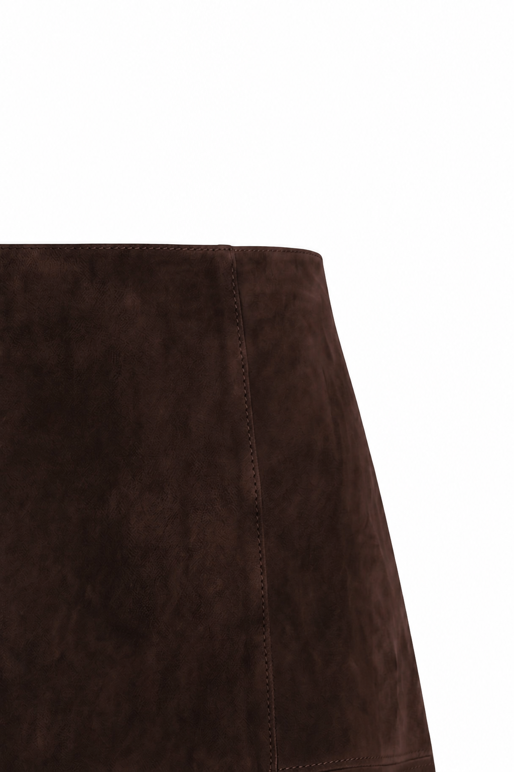 Talia Women’s Suede Leather Midi Skirt - Coffee