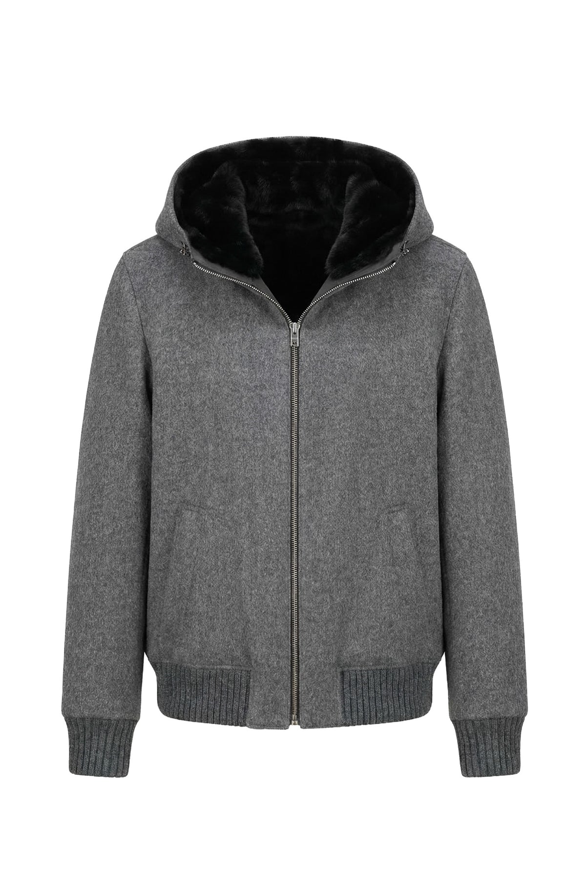Alpi Men’s Alpaca Jacket with Hood - Anthracite