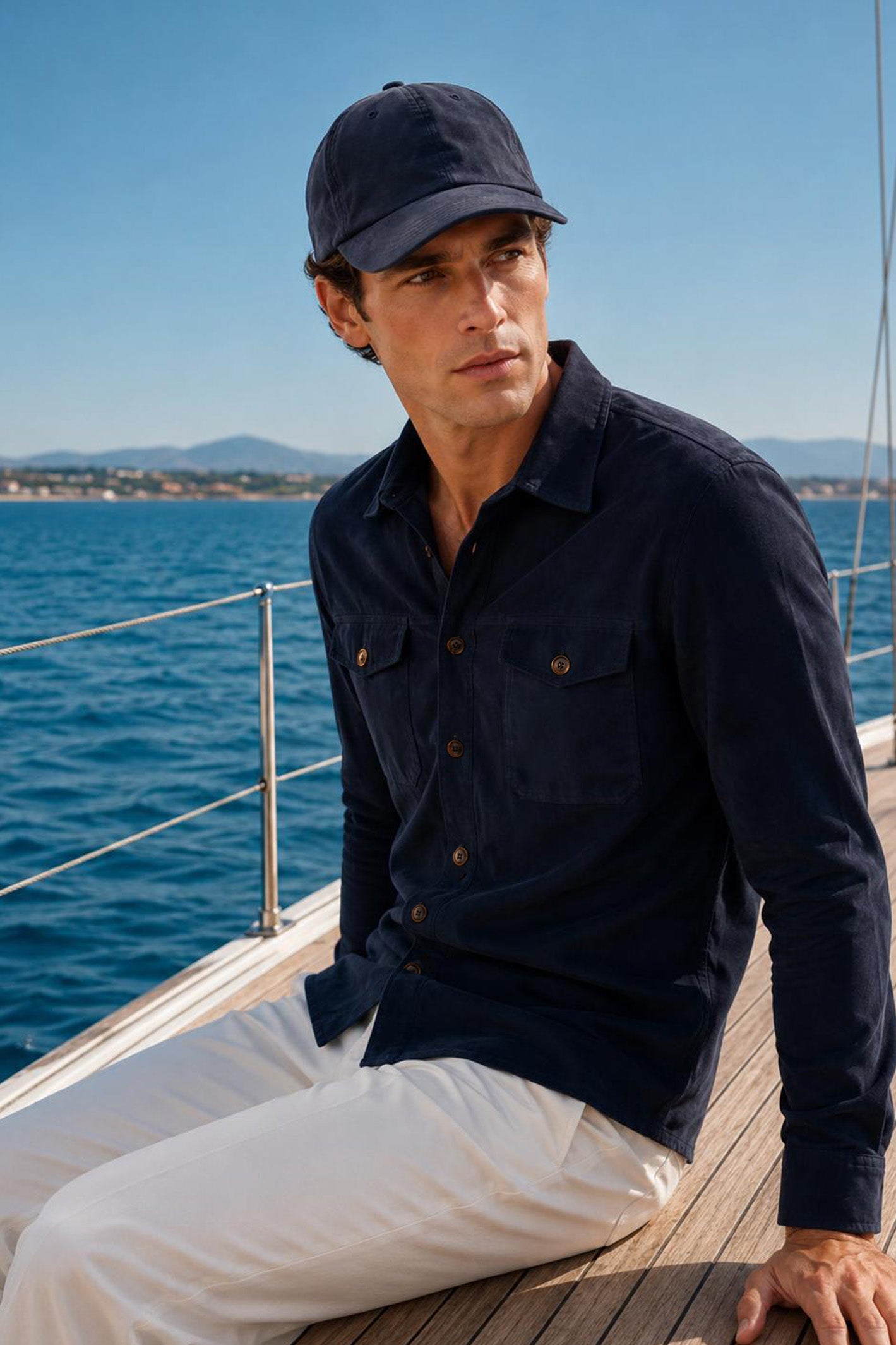 <tc>Adrien Camicia in Pelle Scamosciata - Blu Navy</tc>
