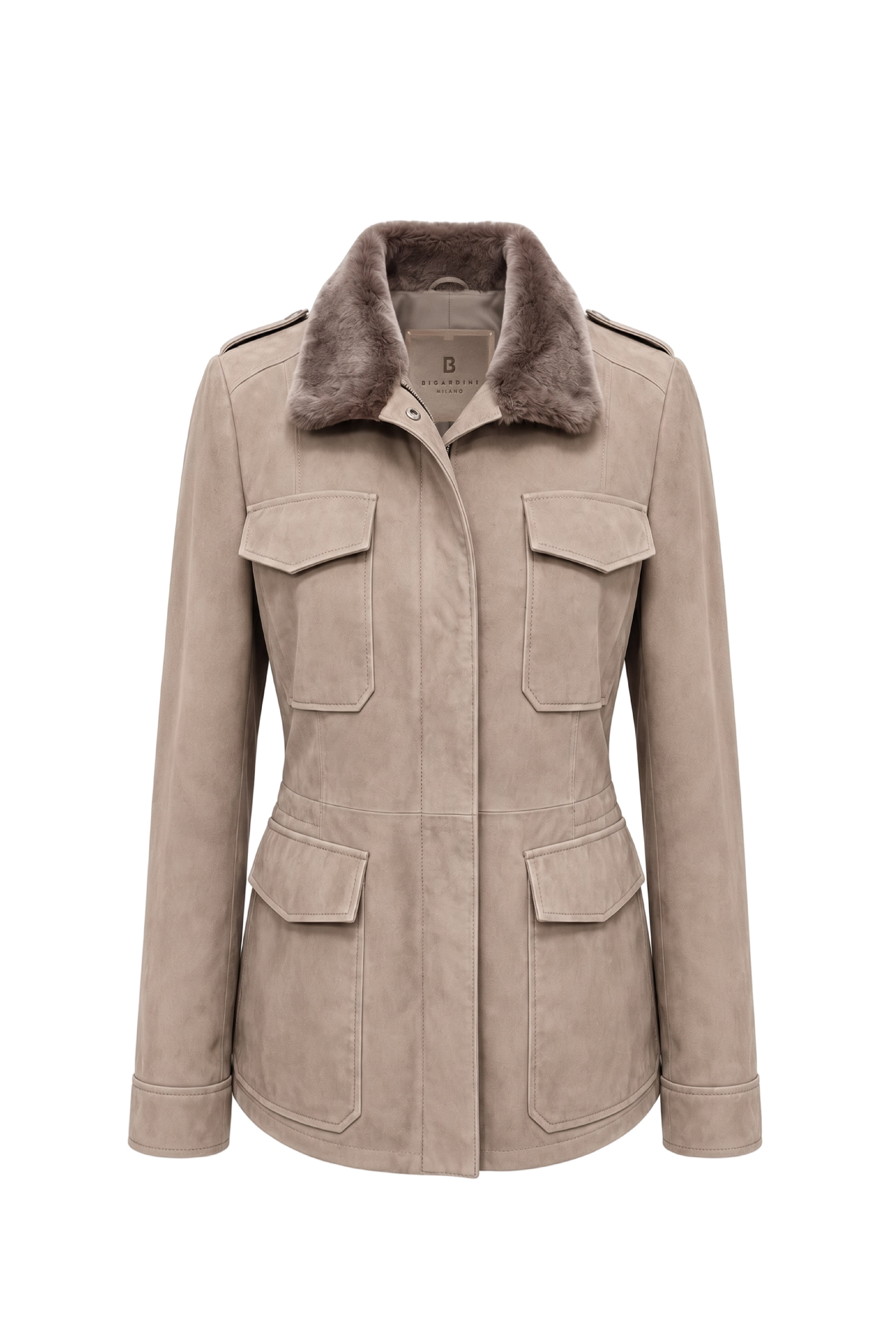 Lucilla Women’s Safari Jacket with Shearling Collar - Vison