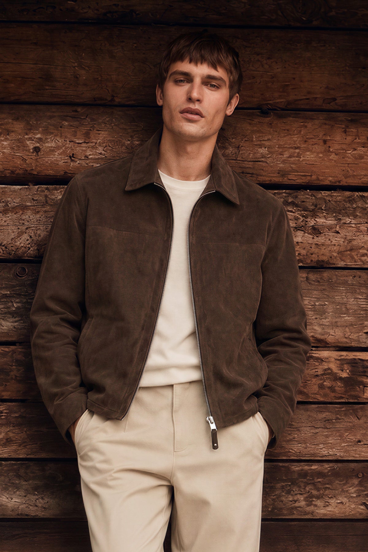 Dario Men’s Suede Jacket - Coffee