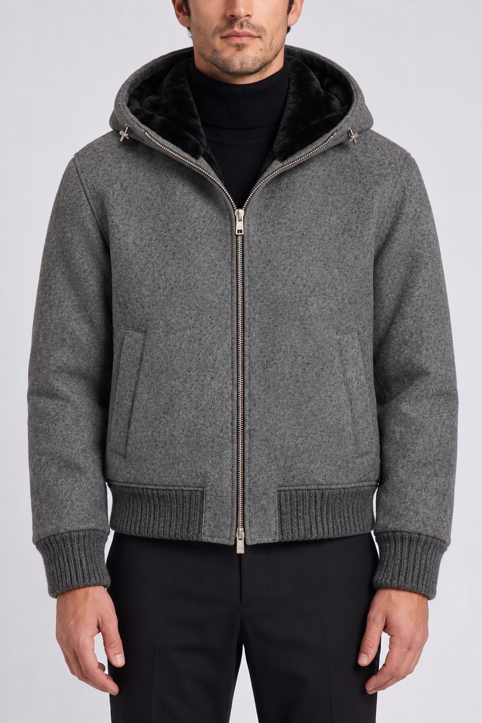 Alpi Men’s Alpaca Jacket with Hood - Anthracite