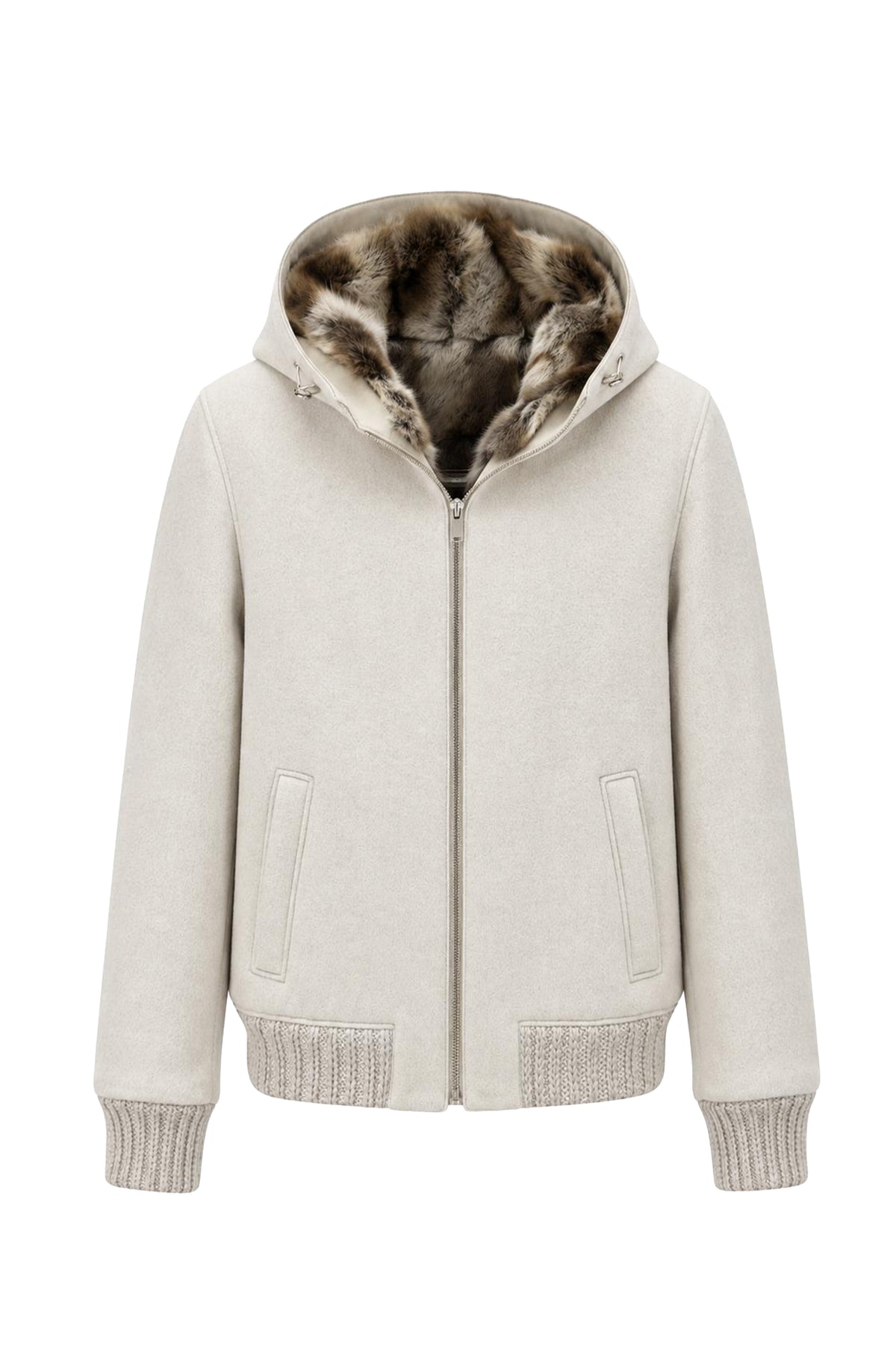 Alpi Men’s Alpaca Jacket with Hood - Natural White