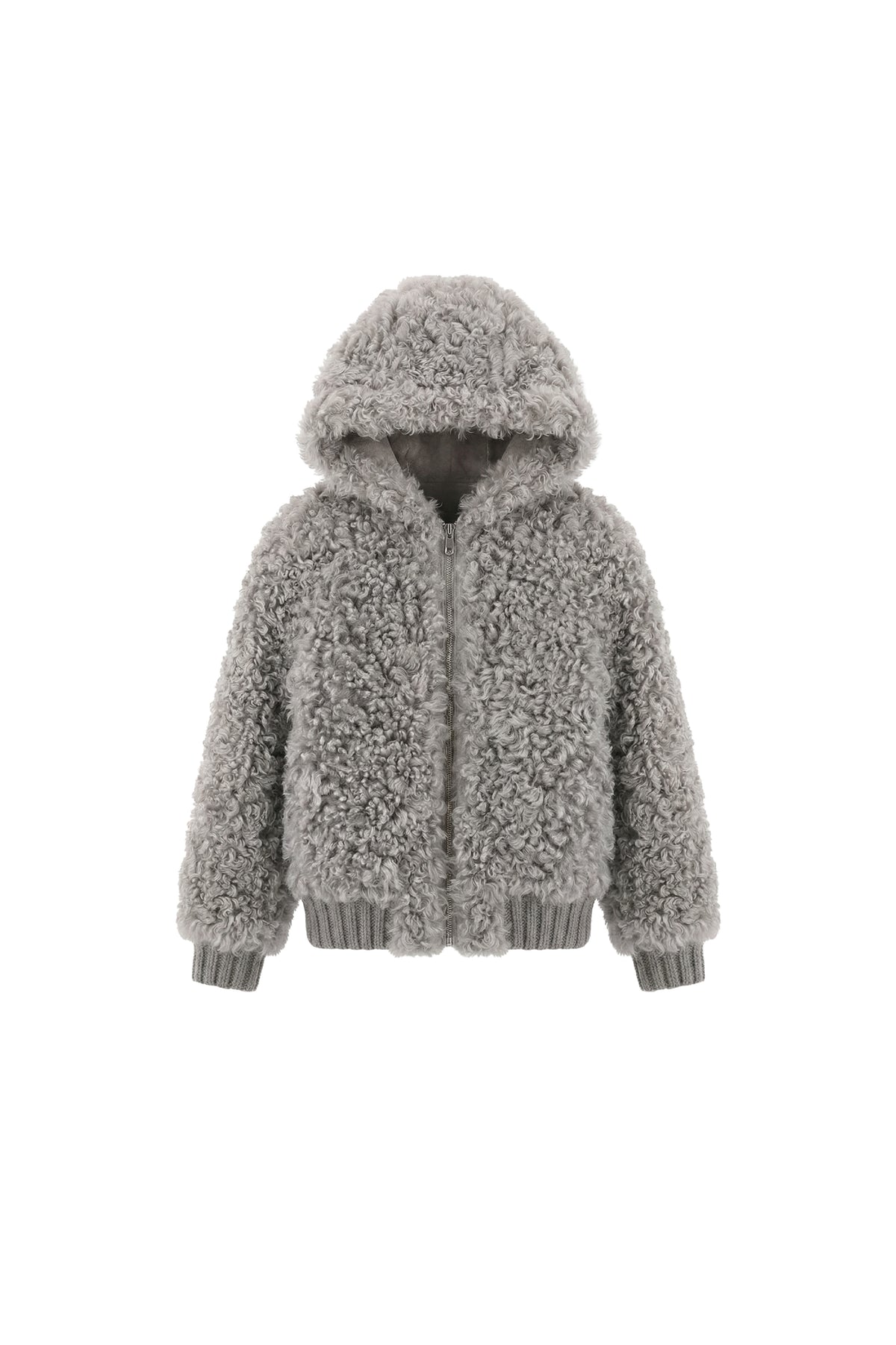 Danica Mädchen Oversize Wendbarer Shearling Jacke – Grau