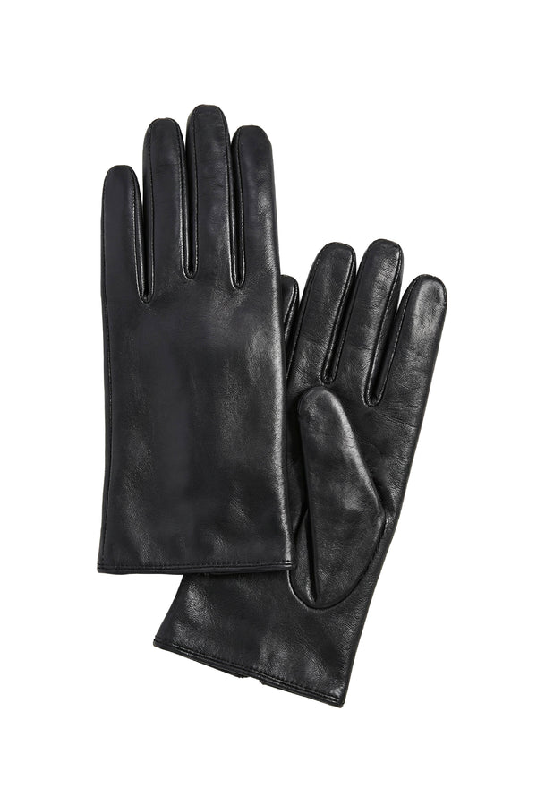 Zaya Women's Leather Gloves with Cashmere Lining - Black