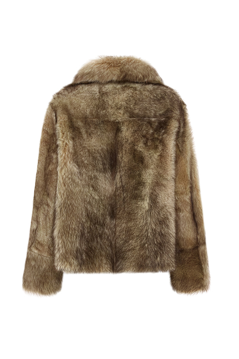 Calista Women’s Reversible Shearling Jacket - Honey Gold