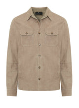 Adrien Suede Leather Shirt Jacket - Vison - Bigardini