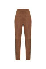 Alma Straight - Leg Suede Leather Trousers - Bigardini