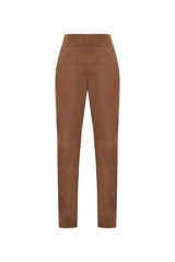 Alma Women's Straight - Leg Suede Leather Trousers - Bigardini