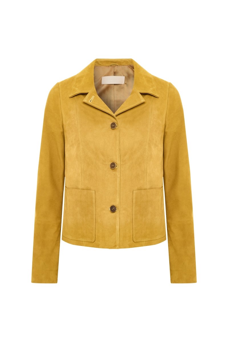 Amelia Women's Suede Short Jacket - Amber
