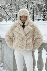 Angelica Women’s Shearling Hat - Snow White - Bigardini