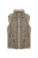 Aria Women’s Shearling Vest - Smoke Gray - Bigardini