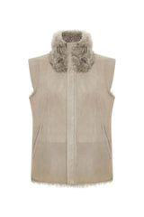 Aria Women’s Shearling Vest - Smoke Gray - Bigardini