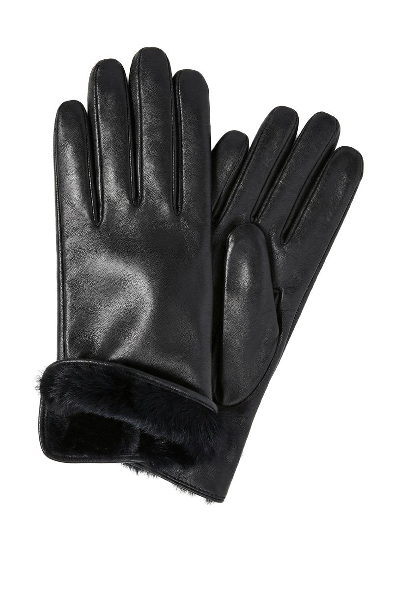 Aya Women's Classic Leather Gloves - Black - Bigardini