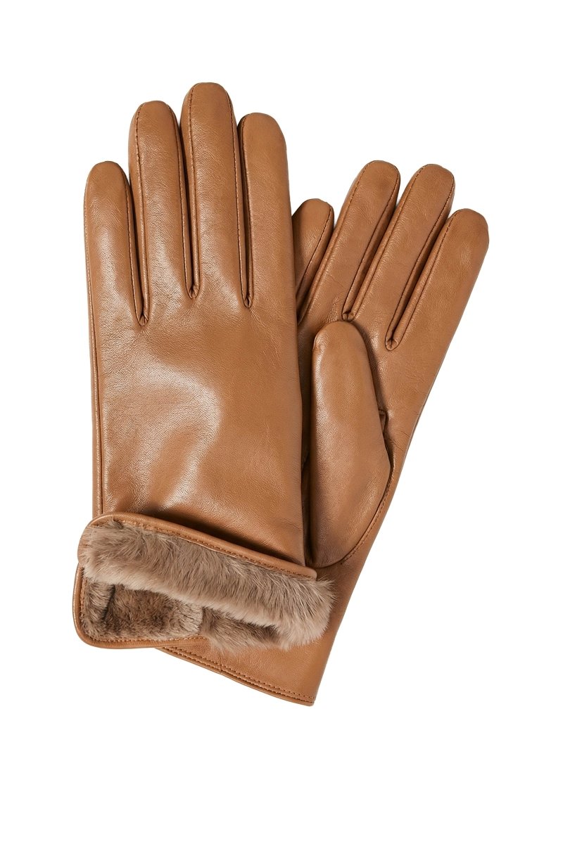 Aya Women's Classic Leather Gloves - Camel - Bigardini