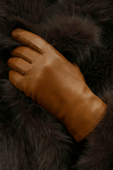 Aya Women's Classic Leather Gloves - Camel - Bigardini