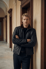 Beck Men’s Leather Coat - Black - Bigardini