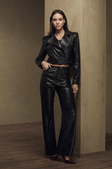 Bella Cropped Lamb Leather Jacket - Bigardini