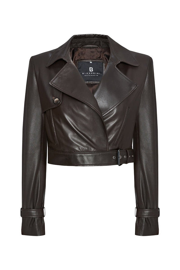 Bella Cropped Lamb Leather Jacket - Bigardini