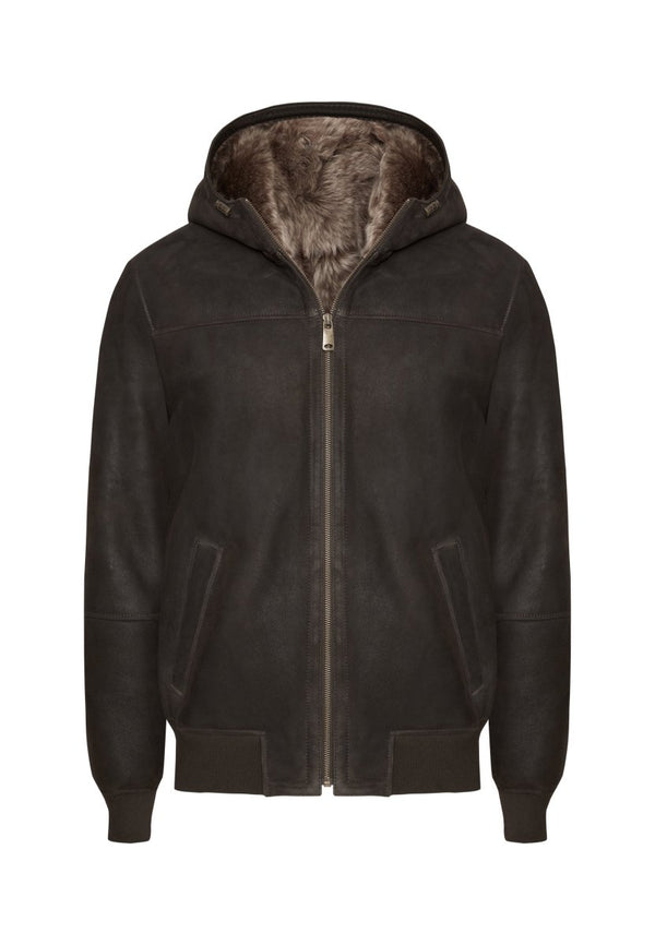 Carlo Toscana Shearling Jacket wiht Hood - Bigardini