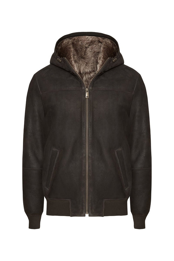 Carlo Toscana Shearling Jacket with Hood - Bigardini