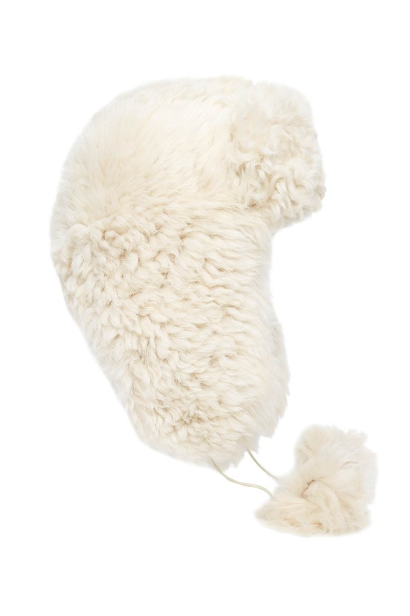 Cecilia Women’s Tigrado Shearling Hat - Beige - Bigardini