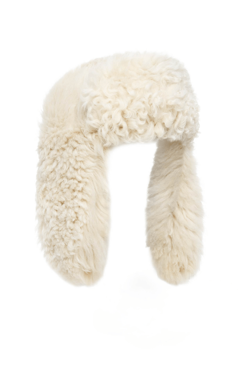 Cecilia Women’s Tigrado Shearling Hat - Beige - Bigardini