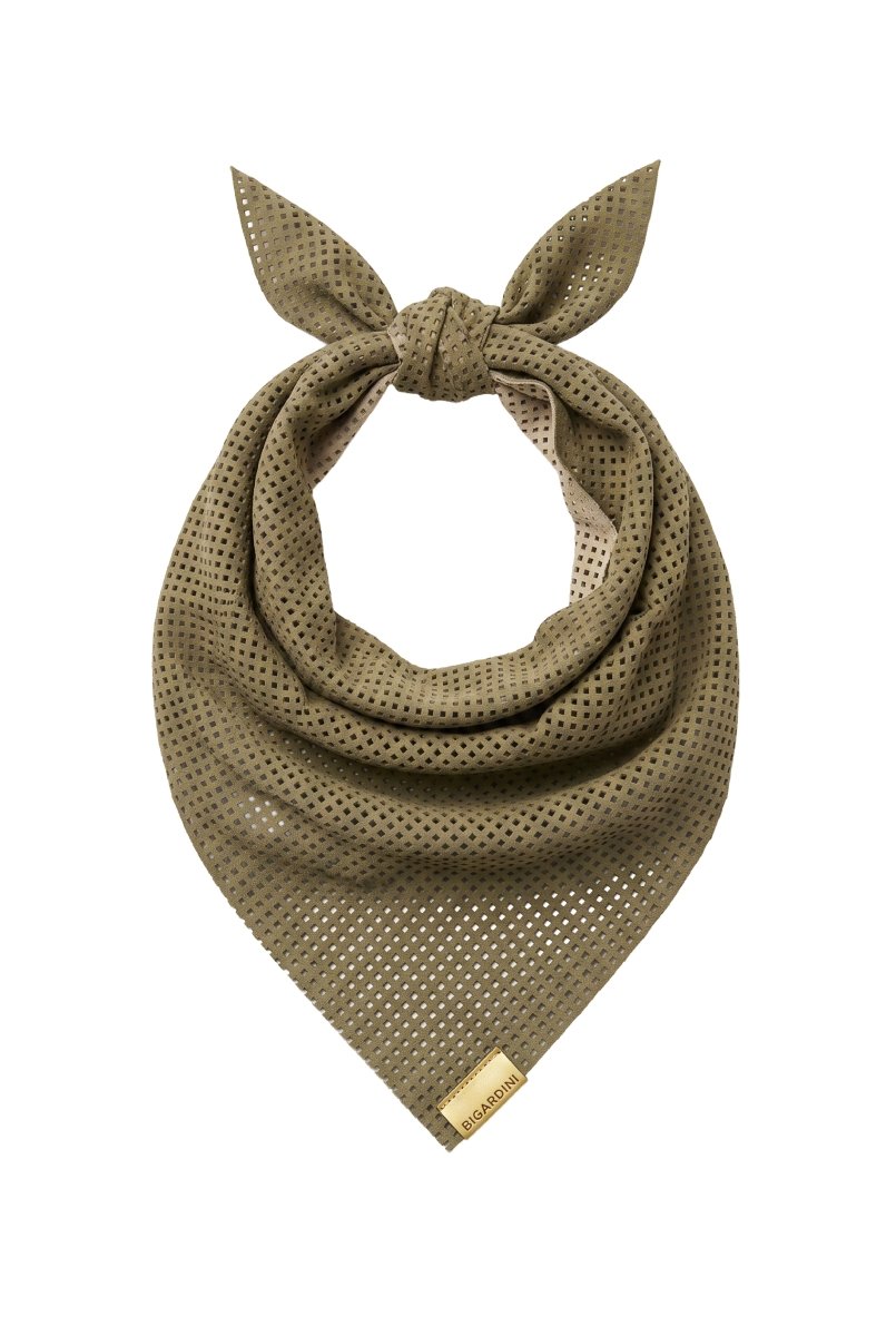 Cindy Unisex Suede Bandana - Khaki - Bigardini