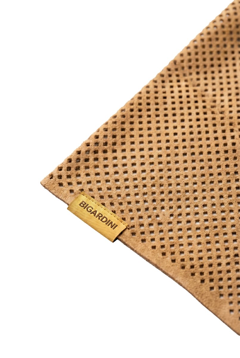 Cindy Unisex Women's Suede Bandana - Camel - Bigardini