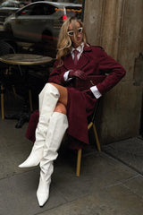 Clara Women’s Suede Trench Coat - Burgundy - Bigardini