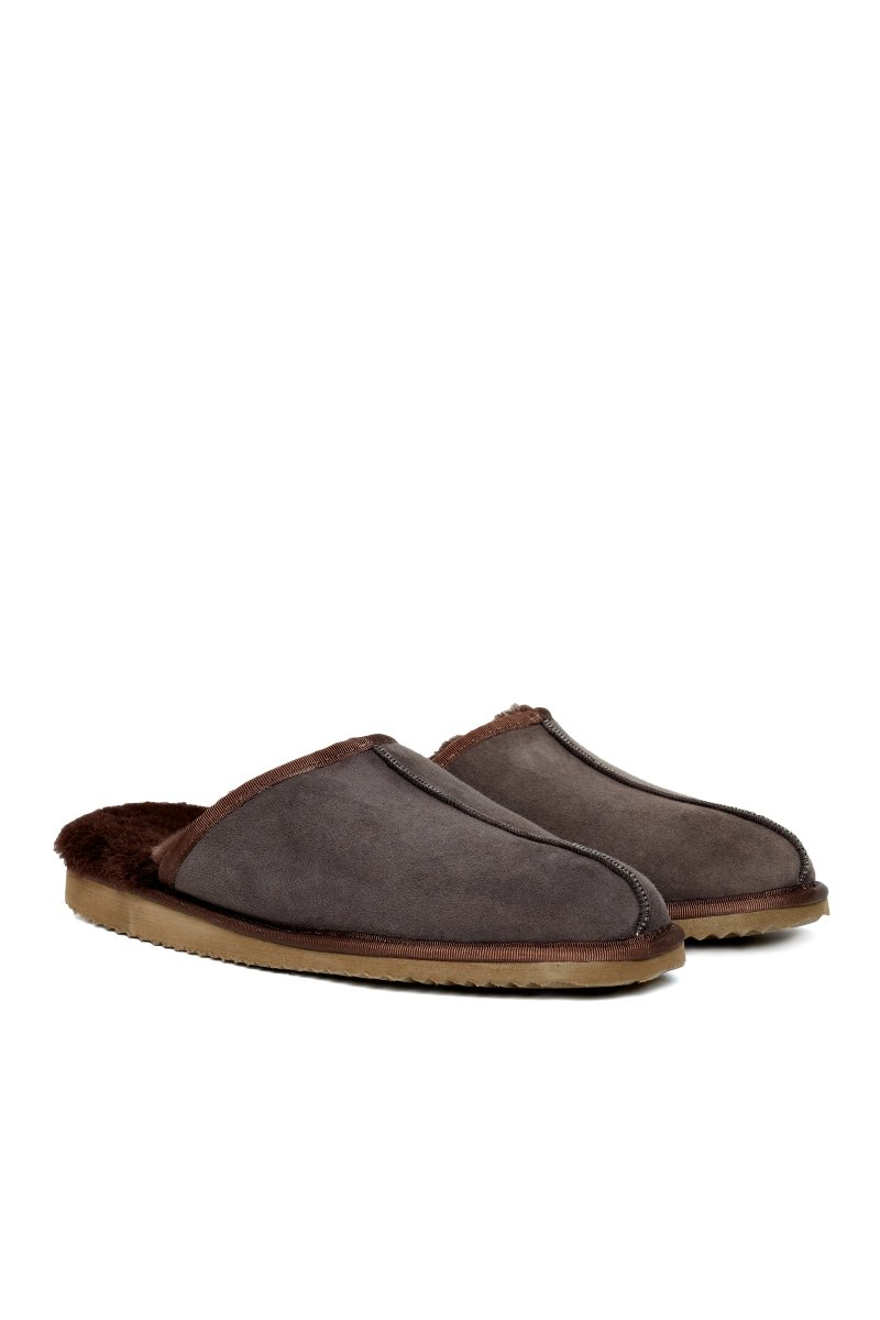 Corin Men’s Shearling Slippers - Brown - Bigardini