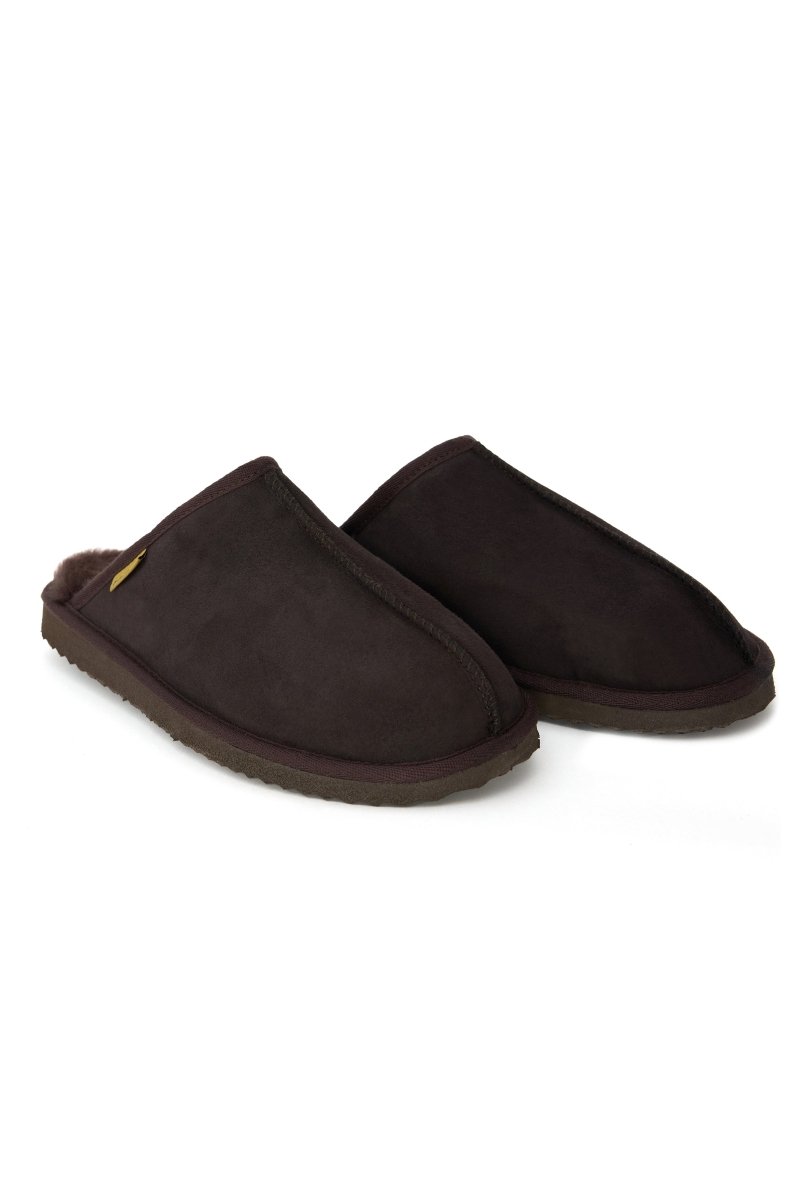 Corin Men’s Shearling Slippers - Brown - Bigardini