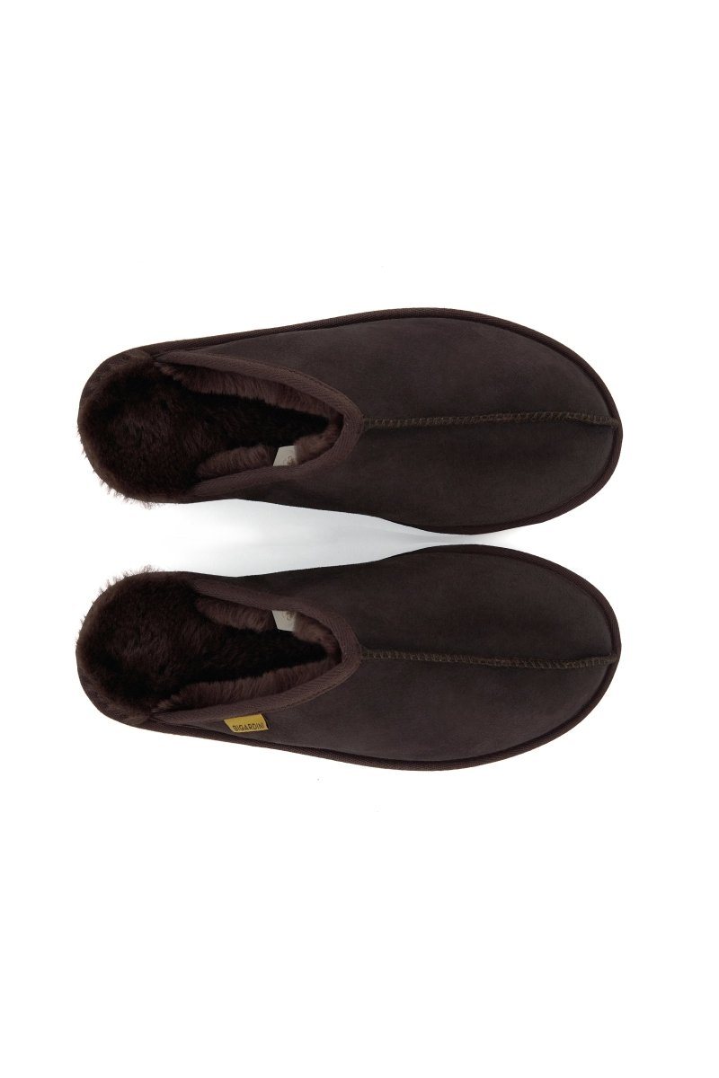 Corin Men’s Shearling Slippers - Brown - Bigardini