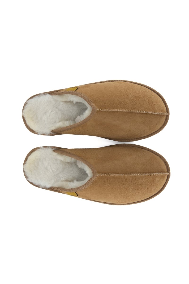 Corin Men’s Shearling Slippers - Camel - Bigardini