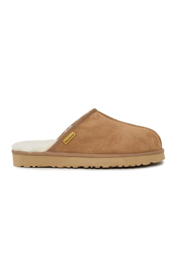 Corin Men’s Shearling Slippers - Camel - Bigardini