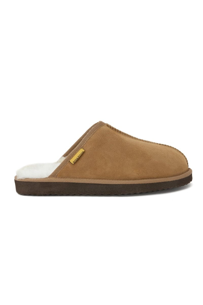 Corin Men’s Shearling Slippers - Camel - Bigardini