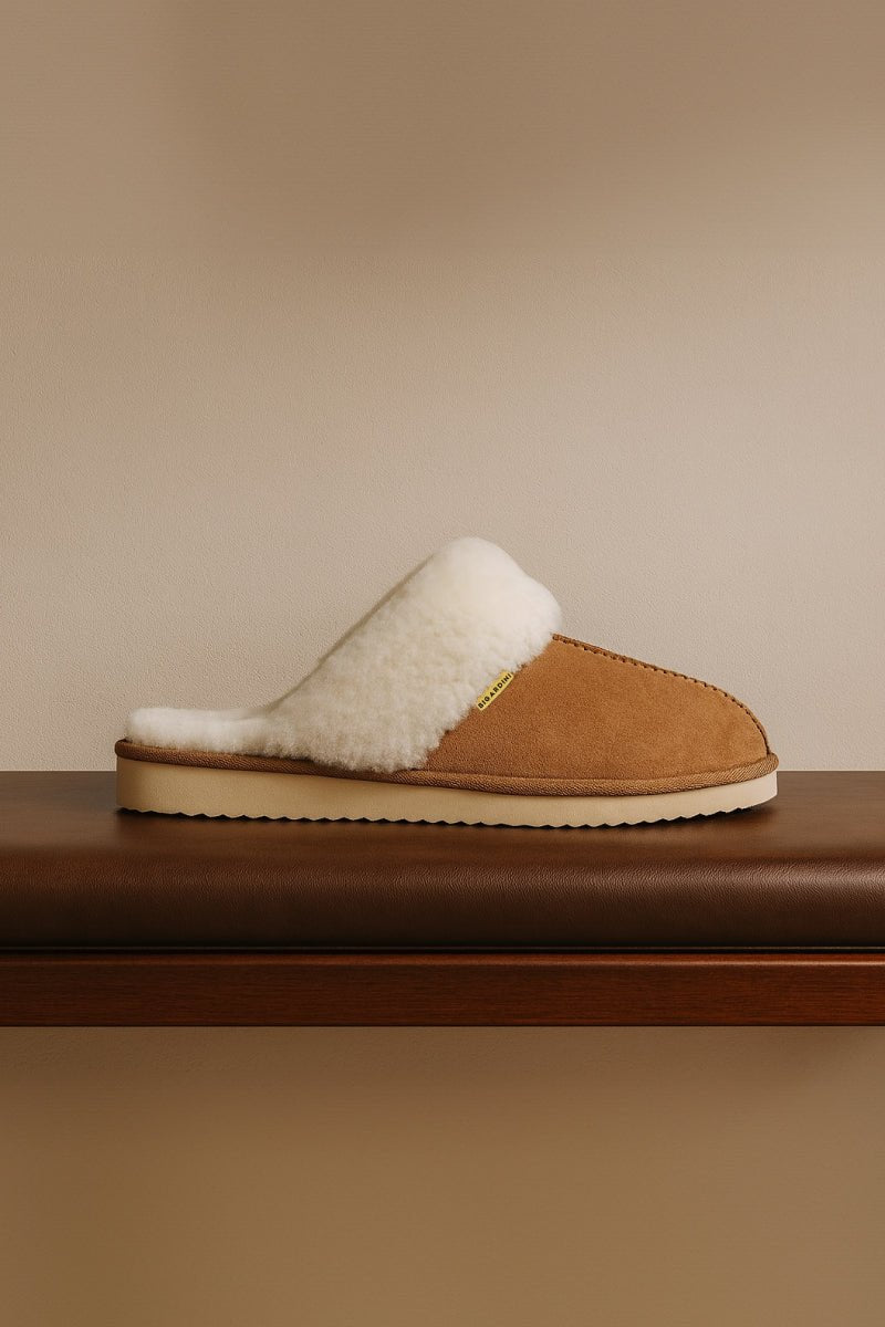 Cosy Women’s Shearling Slippers - Camel - Bigardini