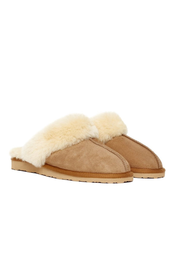 Cosy Women’s Shearling Slippers - Camel - Bigardini