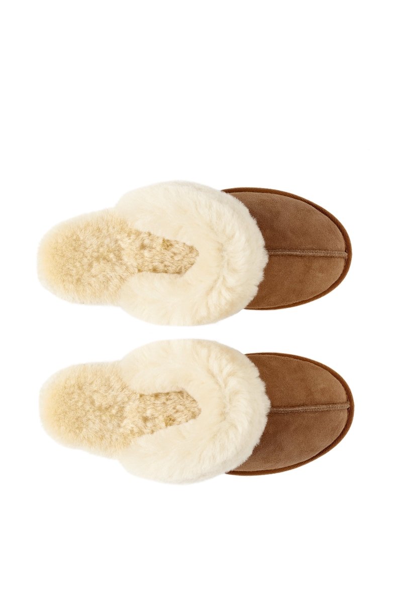 Cosy Women’s Shearling Slippers - Camel - Bigardini