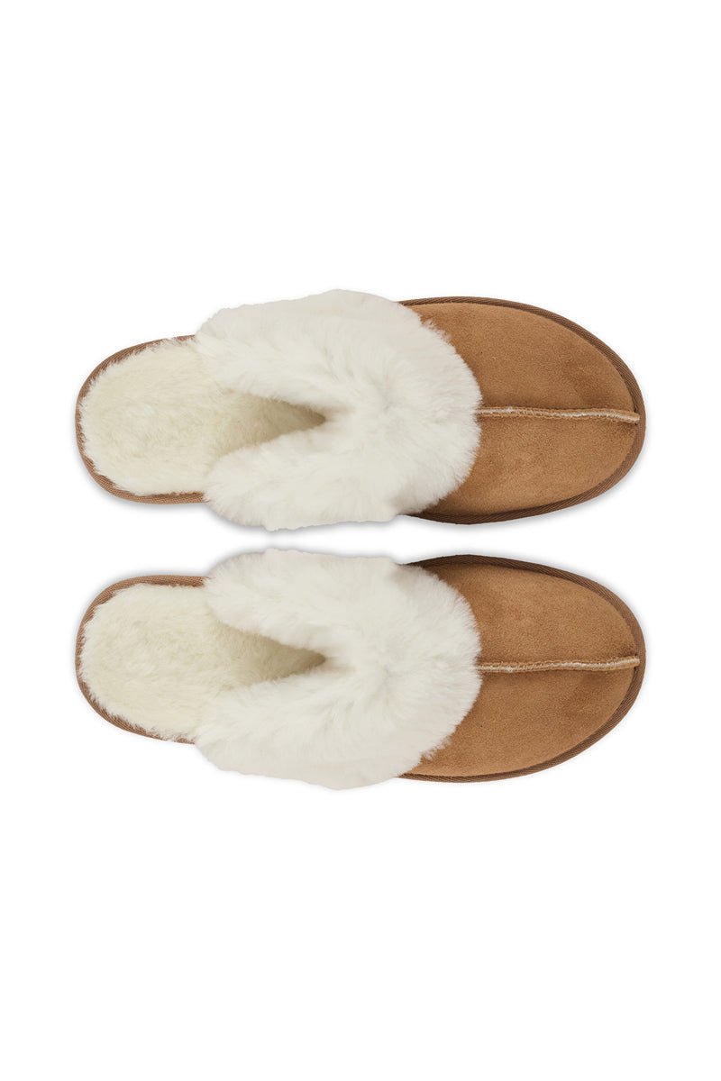 Cosy Women’s Shearling Slippers - Camel - Bigardini