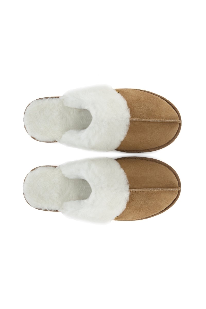 Cosy Women’s Shearling Slippers - Camel - Bigardini