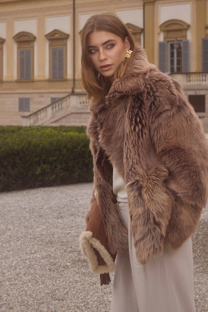 Dalila Women’s Toscana Shearling Coat Vintage Brown