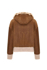 Danica Women's Oversize Reversible Shearling Jacket - Camel - Bigardini