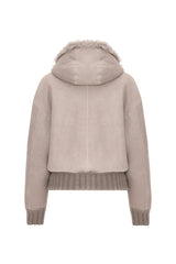 Danica Women's Oversize Reversible Shearling Jacket - Rhino Gray - Bigardini