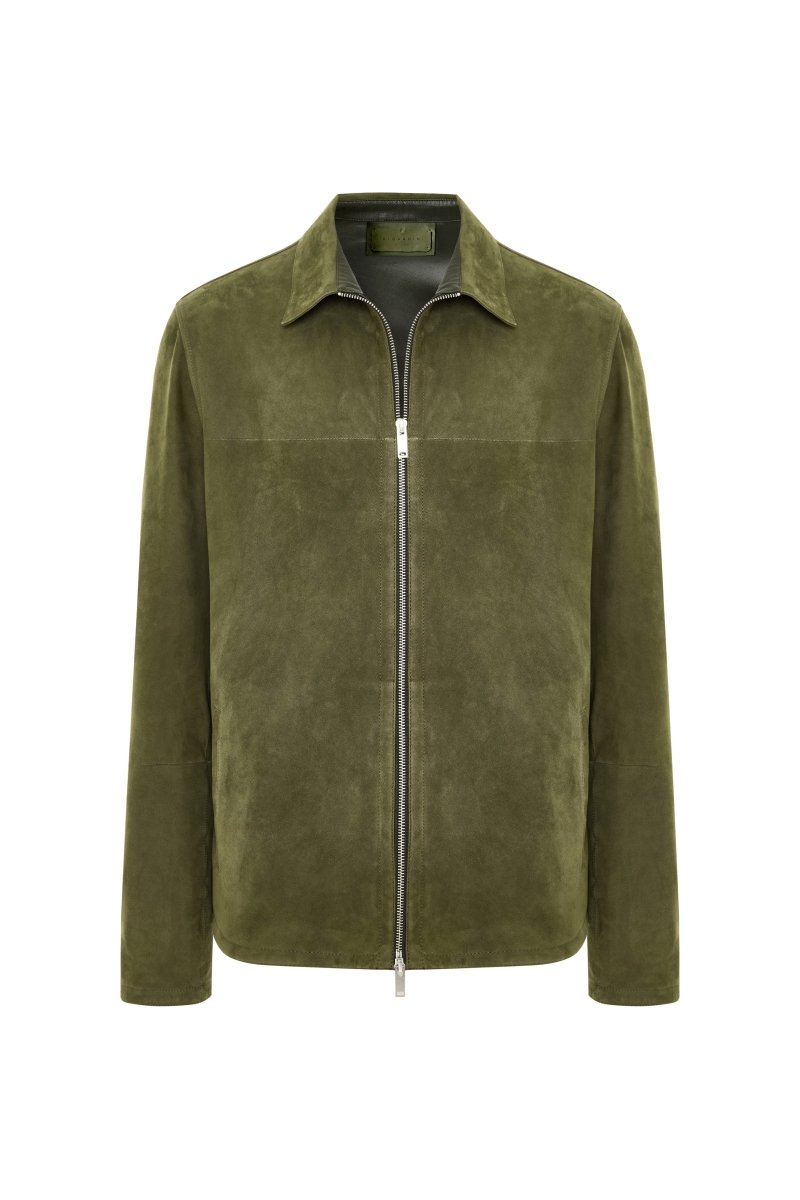 Dario Men’s Suede Jacket - Khaki - Bigardini