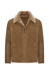 Diego Men's Shearling Sheepskin Jacket - Safari - Bigardini