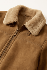 Diego Men's Shearling Sheepskin Jacket - Safari - Bigardini