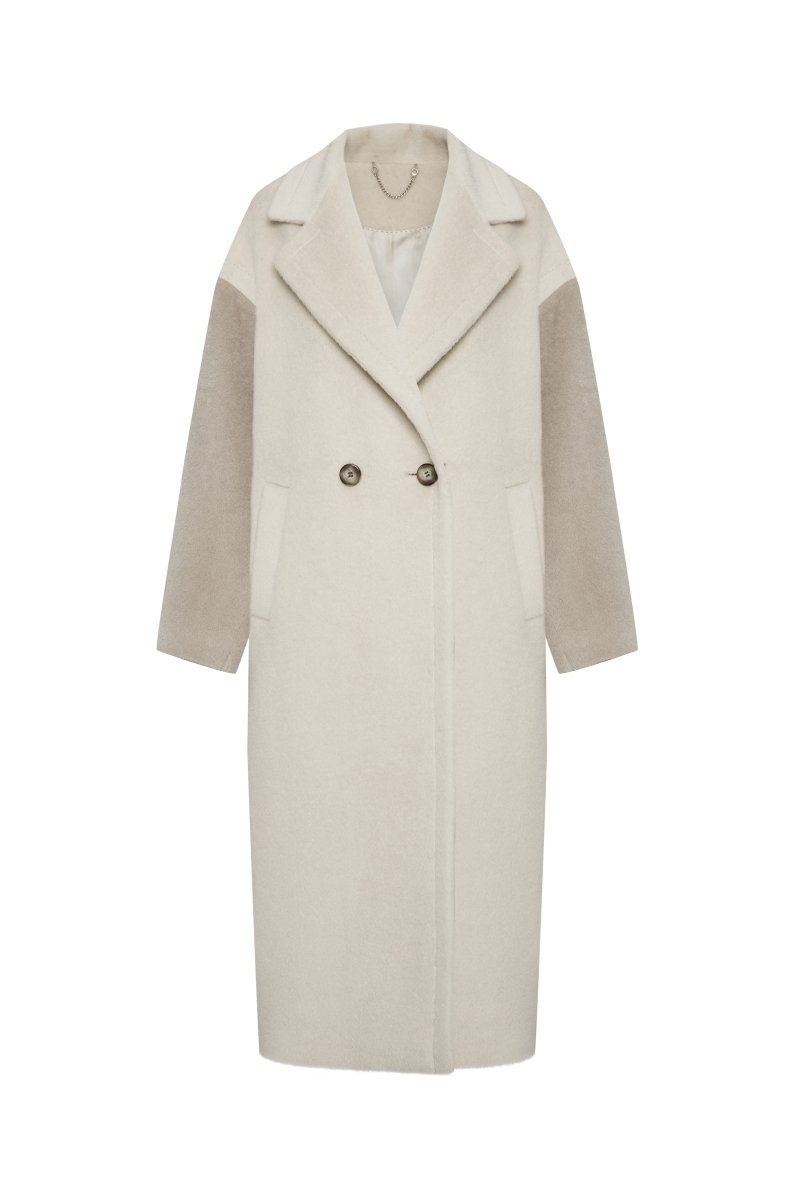 Elara Women’s Oversize Cashmere Coat - Cappuccino/Beige - Bigardini