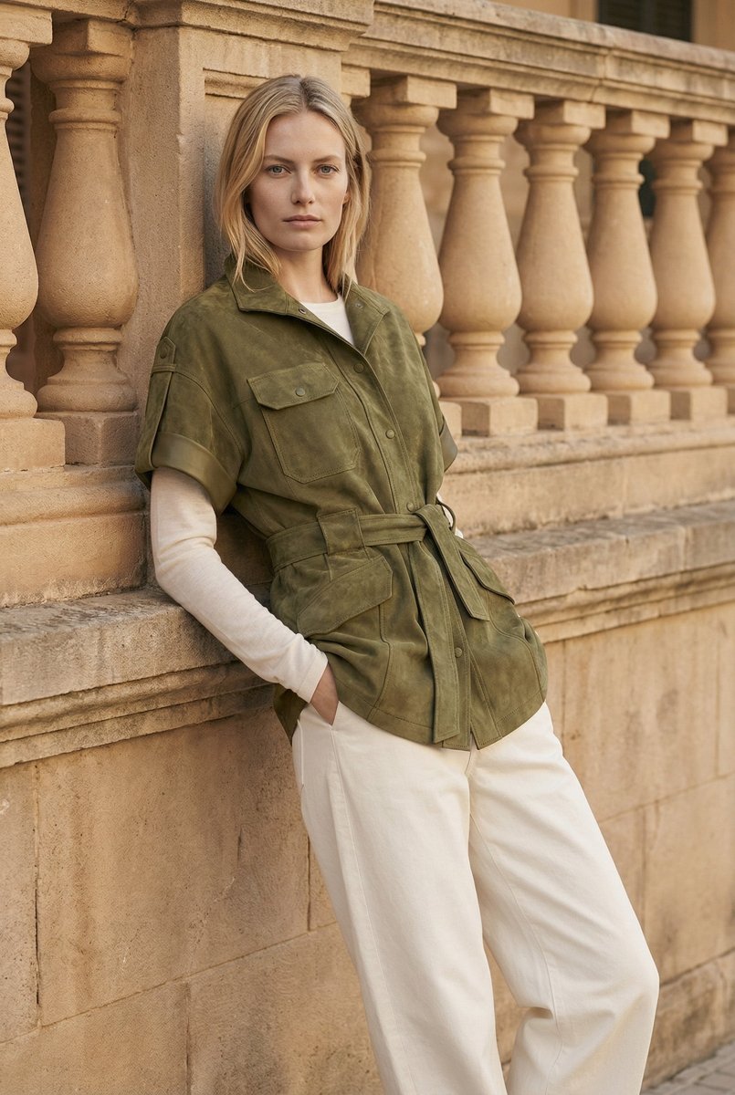 Elda Women’s Suede Jacket - Safari - Bigardini